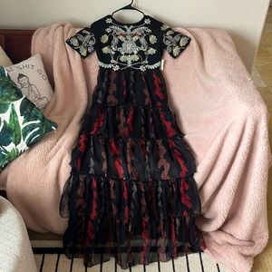 Layered embroidered dress NWT